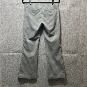 Y2K 90s Dress‎ Pants Medium Gray Pinstripe Wide Straight Leg Low Rise Be Cool thumbnail 8