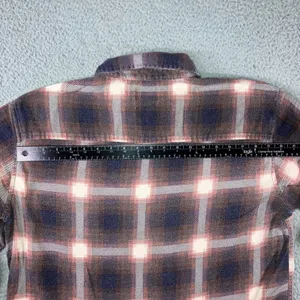 BDG Plaid Flannel Shirt Women M Raw Hem L/S Indie‎ Western Boho Retro Boxy Cabin thumbnail 7