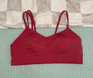 Lululemon Like a Cloud Bra Red Double Strap Bralette Light Support Womens M thumbnail 1