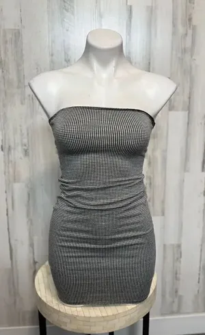 Strapless stripped dress Black thumbnail 1