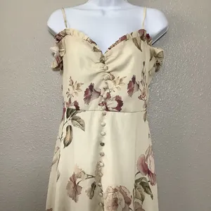 Hope & Ivy‎ High Low Cream Cottagecore Dainty Feminine Dress Sz 10 Spring thumbnail 2