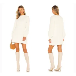 Show Me Your MuMu | Dixon Chenille‎ Ivory Sweater Medium Dress - Retail $158 thumbnail 6