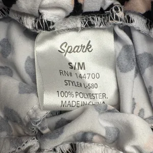 Spark Leopard Print Jogger Pants White Black Tan Animal Print L-586‎ S/M NWT thumbnail 6
