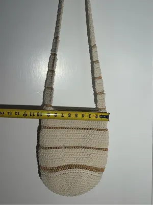 Free People NWOT Cream and Brown Crochet Shoulder Crossbody Bag thumbnail 4