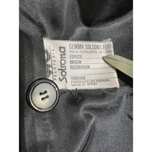Peletaria Solsona Spain‎ Black Oversized Leather Jacket Western Style Size 42 thumbnail 5