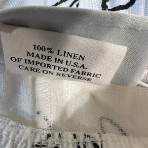 Hot Cotton‎ Marc Ware Linen Maxi Skirt L White Black Village Print Made in USA thumbnail 3