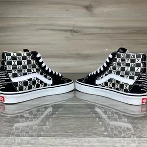 Womens Black/White Z 20 Vans Oldskool Hi top canvas skate shoes size 5.5 thumbnail 2