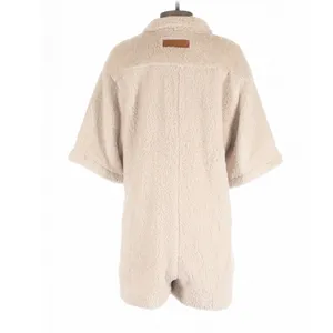 Rivet Utility Light Beige Stunner Teddy Sherpa Romper Small Cozy Loungewear thumbnail 5