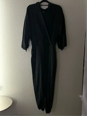 NAMA Enlighten Onesie Black Hooded Wrap Jogger Jumpsuit Athleisure M thumbnail 9