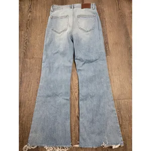OAT New York High Rise Wide Leg Size 6/28 Frayed Hem Stretch Jeans P0054 thumbnail 6