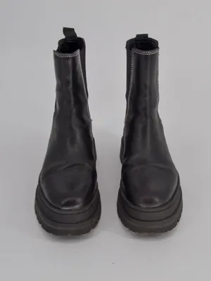 Marc Fisher LTD Patrick Chelsea Lug Sole Boots Black Leather 8.5 thumbnail 4