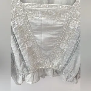 American Eagle Embroidered Bell Sleeve Blouse Womens S Boho Cottagecore Renfair thumbnail 6