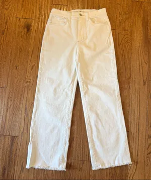 Joe’s jeans high rise white crop jeans wide leg size 25 thumbnail 2