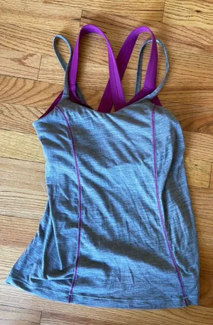 lululemon 4 layered tank‎ Gray Heathered purple camo thumbnail 1