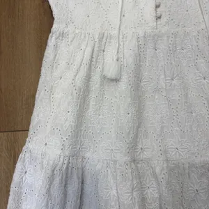 Vineyard Vines 🌟🌟 Island Cotton Eyelet Swing Tiered Tie Neck Dress White Sz Xs thumbnail 3