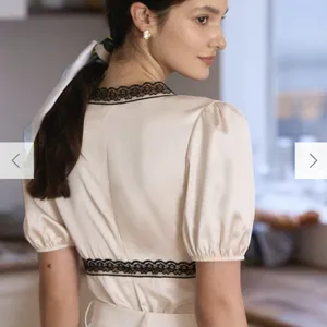 RIHOAS The Apricot V-Neck Lace Puff Sleeve Blouse 3 thumbnail 2