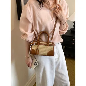 Chic Carryalls Leather Trim Woven Crossbody Bag thumbnail 8