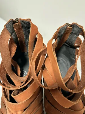 Free People Hybrid Strappy Leather Booties Terracotta Tan Size 9 - 9.5 US 40 EU thumbnail 10