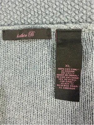 Heather B 100% Cotton Cable Knit Button Front Cardigan Sweater Heather Grey XL thumbnail 3