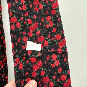 RTR Black Halo Briar Long‎ Sleeve Black & Red Rose Floral Print Mini Dress Sz 6 thumbnail 10