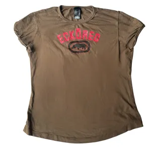 Vintage Y2K early 2000s Ecko Unlimited Brown Tee with Red Logo thumbnail 1