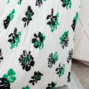 Banana‎ Republic Crinkle Pleat Chiffon Floral Maxi Dress White Green XL thumbnail 10