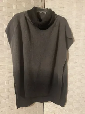 Jessica Simpson One Size Poncho Sweater Over Top Stylish Gray/Black thumbnail 2