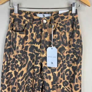 Flying Angel Wide Leg High Waist Pants Womens 1 / 25 Brown Leopard Print New NWT thumbnail 2