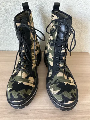 Comfort By Alexis Bendel Camo Combat Boots Green Black Grunge thumbnail 3
