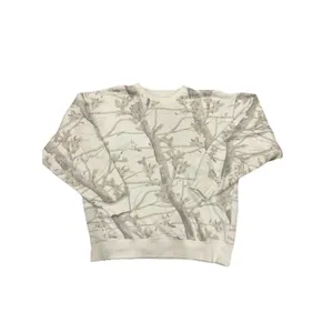 DAIRY BOY Teddy Brown Cream Woodland Camo Crew Sweatshirt XS Cotton Sold Out thumbnail 4