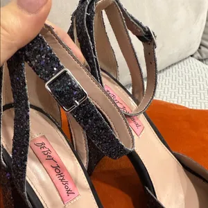 Betsey Johnson Sparkling Black Heels thumbnail 6