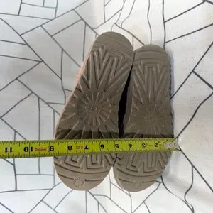UGG‎ Classic Mini Boots Sz 7 Pink Leopard Print Metallic Suede Sheepskin 1113494 thumbnail 10