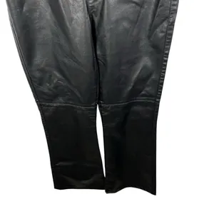 Free People Sasha‎ Kick Flare Faux Leather Pants Womens Size 4 Black Bikercore thumbnail 4