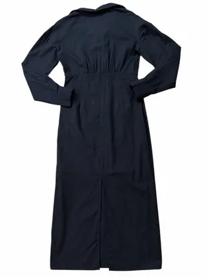 Petal & Pup Linen Blend Black Long Sleeve Collared Midi Dress thumbnail 2