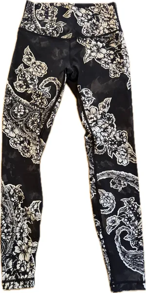 lululemon Wunder Under High-Rise Leggings Womens Size 6 Black Floral thumbnail 1