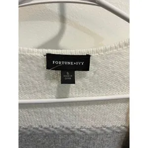 Fortune Ivy NEW Women Small Black White Color Block Long Sleeve Duster Cardigan thumbnail 5