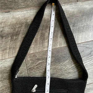 The Sak Original Crochet Knit Black Purse Shoulder Bag Medium Handbag thumbnail 9