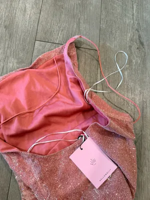 Hello Molly Glitter Pink Strapless Mini Dress thumbnail 9