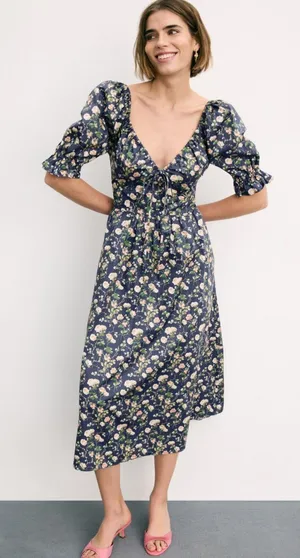 Hill House Home The Ophelia Dress in Navy Bluebonnet XL thumbnail 1