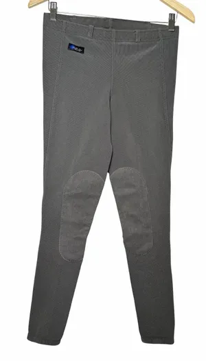 Irideon Riding Tights Womens L Gray Suede Knee Patch Equestrian Breeches USA thumbnail 1