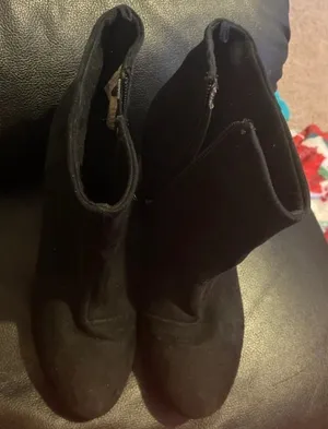 ‎Black suede booties 9 Black thumbnail 1