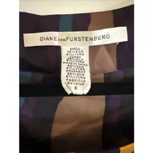 DVF Diane von Furstenberg Samuella Traveler prune silk shift purple yellow Sz 6 thumbnail 2