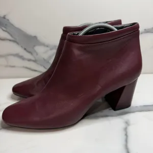 Aerosoles Burgundy Leather Head North Boots Sz 10 Comfort Classic Minimalist thumbnail 4