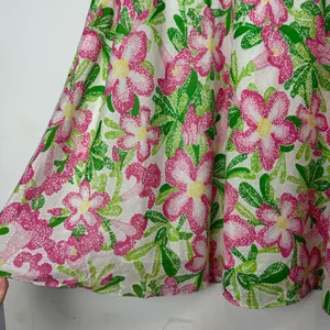 Lilly Pulitzer Floral Midi Dress Sz 2 Cotton Silk Blend Halter Neck Bow Tie Back thumbnail 14