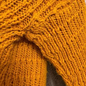 Love Change Knit Crochet Golden Orange Cardigan Sweater Medium thumbnail 5