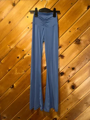 OFFLINE By Aerie Real Me Sky Blue High Waisted Ruched Flare Leggings thumbnail 2