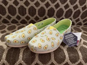 TOMS Alpargata Avocadoes Size 8 Slip On Casual Vegan Canvas Limited Edition thumbnail 6