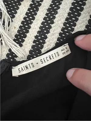 Saints + secret Ruffled Long-Sleeve Wrap Mini Dress - Black thumbnail 11