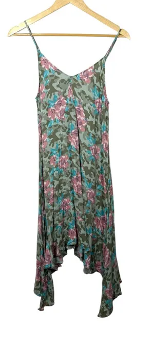 Ariat Camo Floral Asymmetrical Handkerchief Hem Tank Dress Rayon Small thumbnail 1