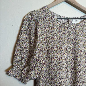 Natural Life Blaire puff sleeve‎ mini dress Cream Ditsy Floral thumbnail 3